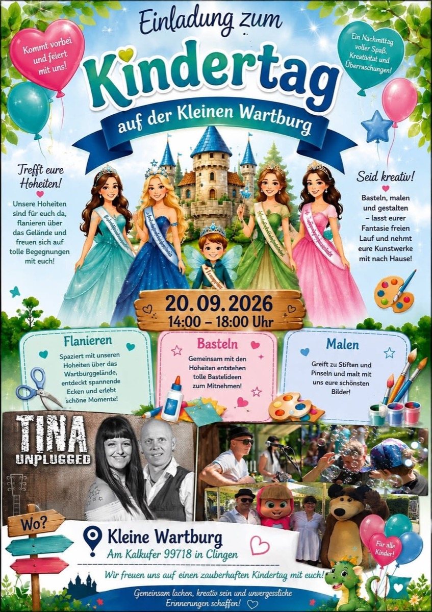 Einladung zum Kindertag auf der Kleinen Wartburg am 20. September 2026